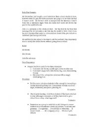 English Worksheet: Shopping Role Play Scenario Lesson Plan