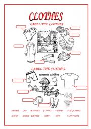 Summer Clothes ESL Vocabulary Find And Write The Words Worksheet