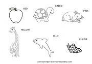 English Worksheet: Colours Worksheet