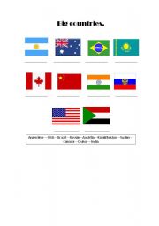 English worksheet: Big countries.