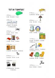 English Worksheet: furnitures