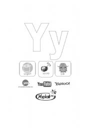 English Worksheet: Letter Y page - with cognates and logos
