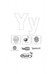 English worksheet: Letter Y page - with cognates and logos