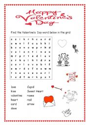 English Worksheet: Happy Valentines Day