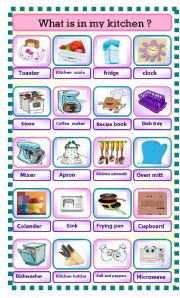 English Worksheet: what is in my kitchen?