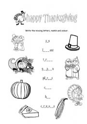 English worksheet: Happy Thanksgiving 2