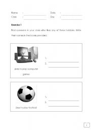 English Worksheet: Hobbies