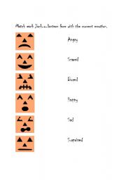 English Worksheet: Jack-o-Lantern Emotions