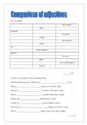 English worksheet: comparison 