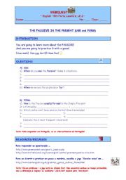 English Worksheet: Webquest- passive in the present