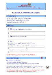 English Worksheet: Webquest- passive in the present