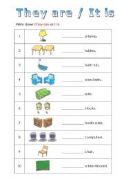 English Worksheet: They are / It is