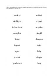 English worksheet: Opposite words