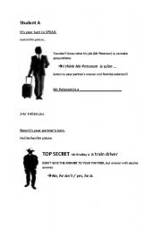 English worksheet: Job speaking card