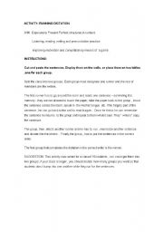 English worksheet: running dictation 1. Instructions