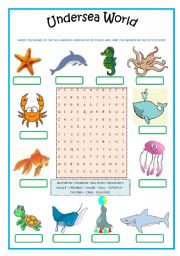 English Worksheet: UNDERSEA WORLD