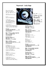 English Worksheet: Paparazzi - Lady Gaga