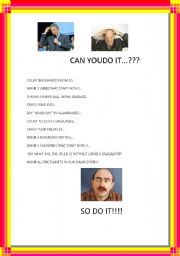 English Worksheet: Can you do it??