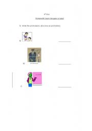 English Worksheet: Professions