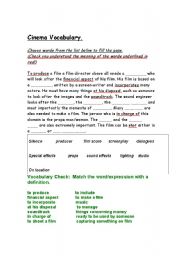 English Worksheet: cinema vocabulary
