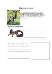 English worksheet: Mixed Up Animals