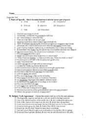 English Worksheet: Grammar Quiz 