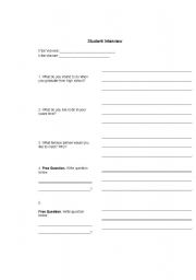 English Worksheet: Interview your students