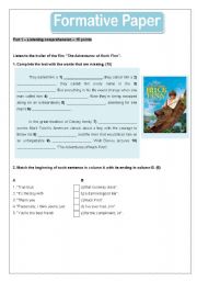 English Worksheet: The adventures of Huck Finn