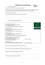 English Worksheet: Edgar Allan Poe: The Tell-Tale Heart