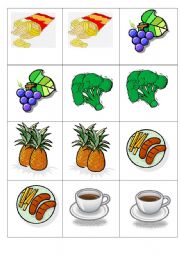 English Worksheet: Memory Game. food. some - any. countables, uncountables. 