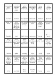 Occupations - jobs and the descriptions. Domino. simple present tense. 