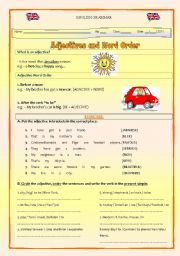 Adjective & Word Order - with verb 