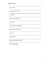 English worksheet: Make the questions