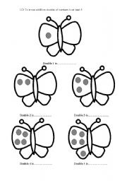 English Worksheet: Teaching doubling numbers