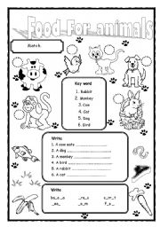 English Worksheet: Food For animals