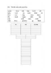 English worksheet: third person singular practice