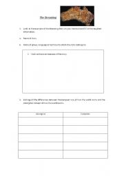 English Worksheet: The Dreaming