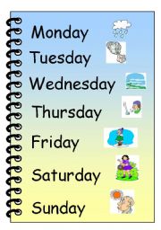 English Worksheet: Days of the week and the weather