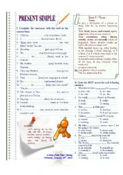 English Worksheet: Present simple