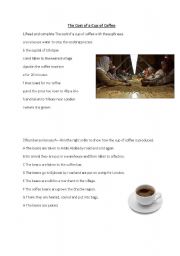 English Worksheet: Reading-The Cost of a Cup of Coffee