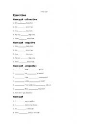 English Worksheet: HAVE GOT