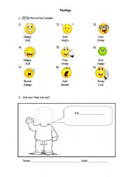 English Worksheet: Feelings