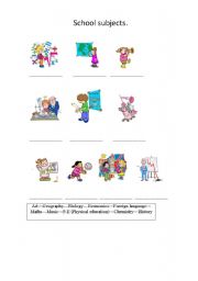 English worksheet: School subjects