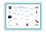 English worksheet: Instruments