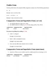 English Worksheet: comparison of adjectives