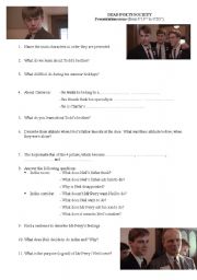 English Worksheet: Dead Poets Society: presentation scene