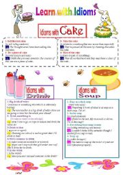 Learn with Idioms ( Part 21):Idioms with Cake, Soup, and Drink