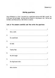 English Worksheet: Making Questions.