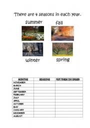 English Worksheet: Months