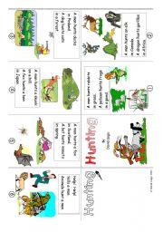English Worksheet: Mini Book 14: Hunting in colour and greyscale